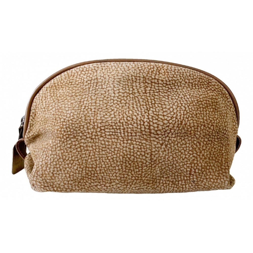 Borbonese patterned suede leather vintage cosmetic pouch